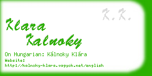 klara kalnoky business card