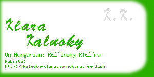 klara kalnoky business card